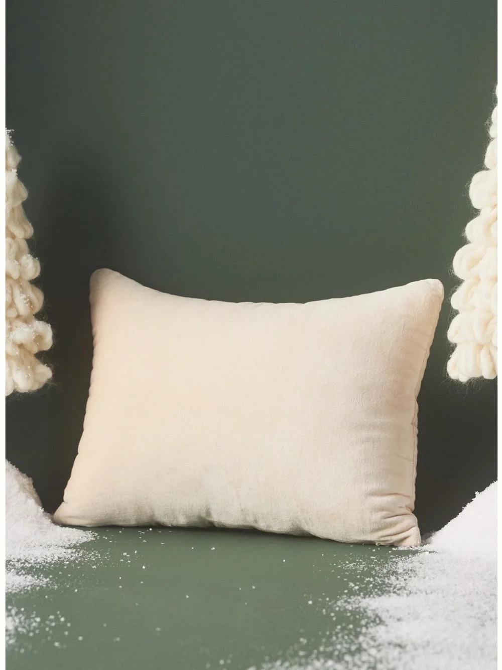 Holly Jolly Embroidered Holiday Throw Pillow - Cream & Red from Anthropologie